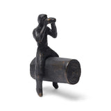 Hand-Made Indian Antique Bronze Sculpture : Binoculars Man