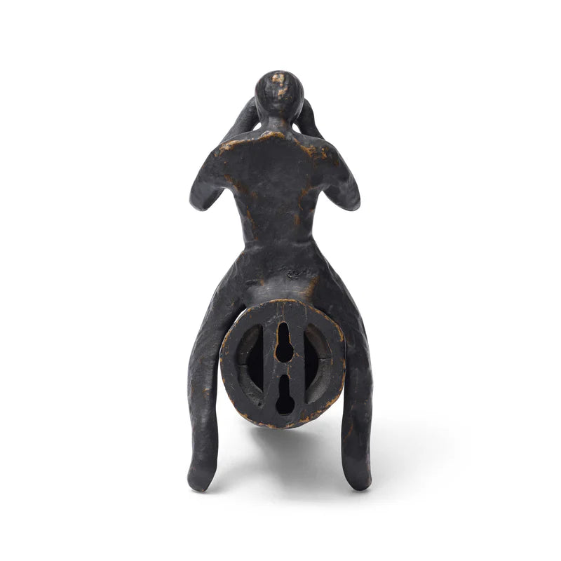 Hand-Made Indian Antique Bronze Sculpture : Binoculars Man