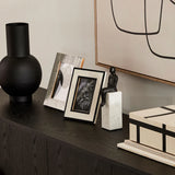 Marble Bookend/Sculptural Decor : Sitting Man in Bronze