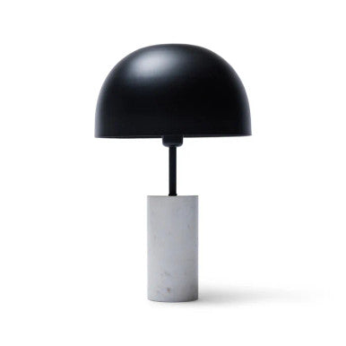 Marble Lamp with Black Metal Shade