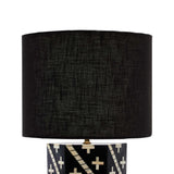 Reva Bone Inlay Table Lamp in Black & White