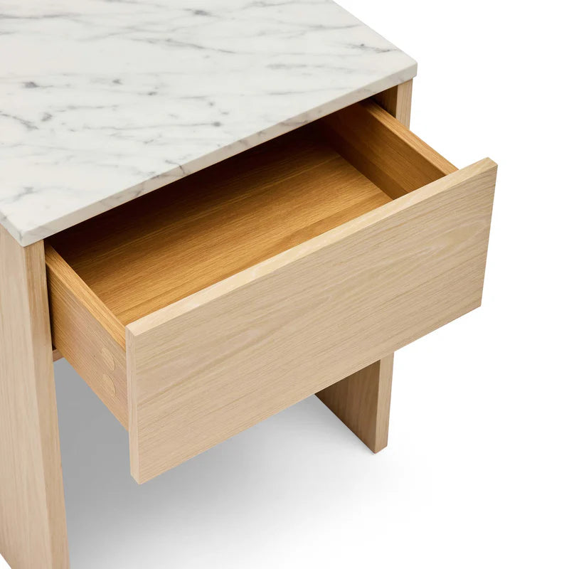 Tempest Marble Top Bedside : Natural