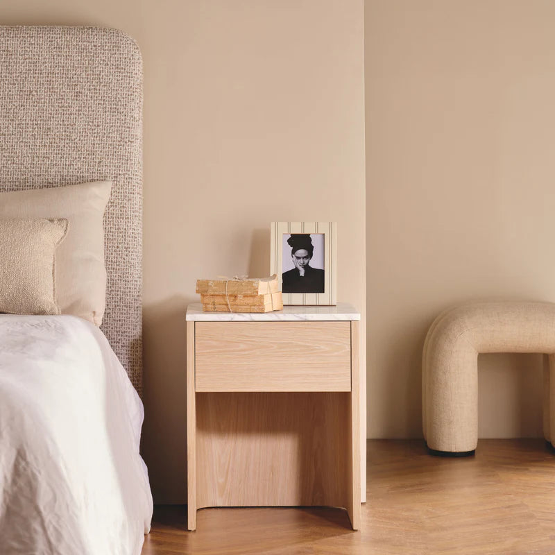 Tempest Marble Top Bedside : Natural