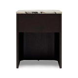 Tempest Marble Top Bedside : Chocolate
