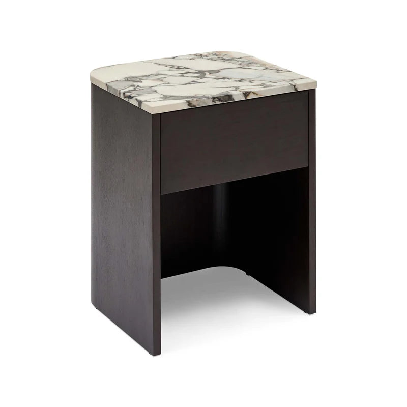 Tempest Marble Top Bedside : Chocolate