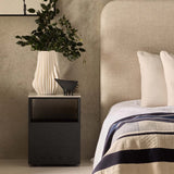 Marble Top Bedside wtih One Drawer : Natural