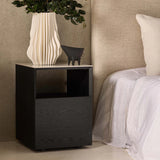 Marble Top Bedside wtih One Drawer : Natural