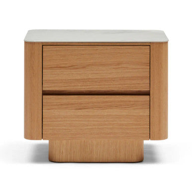 Marble Bedside Table : Natural