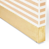 Bone Inlay Bedside Table : Stripe : Apricot