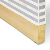 Bone Inlay 2 Door Waterfall Buffet : Stripe : Grey