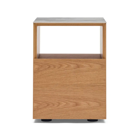 Marble Top Bedside wtih One Drawer : Natural