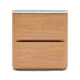 Oak Bedside Table with Marble Top : Black