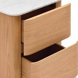 Oak Bedside Table with Marble Top : Black