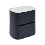 Oak Bedside Table with Marble Top : Natural