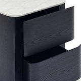 Oak Bedside Table with Marble Top : Natural
