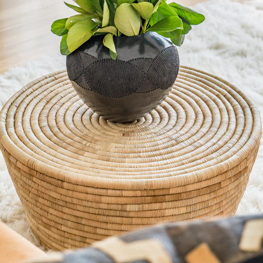 Artisan Ilala Palm Table/Basket