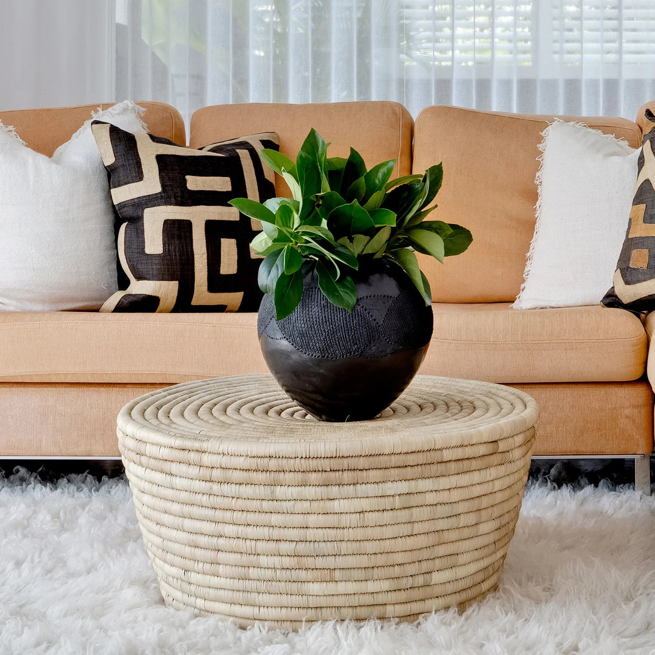 Artisan Ilala Palm Table/Basket