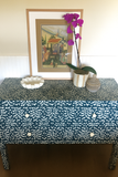 Bone Inlay 2 Drawer Chest : Hearts : Teal