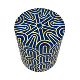 Bone Inlay Side Table : Arches : Navy Blue
