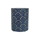 Bone Inlay Side Table : Arches : Navy Blue