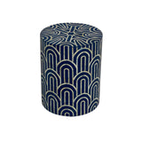 Bone Inlay Side Table : Arches : Navy Blue