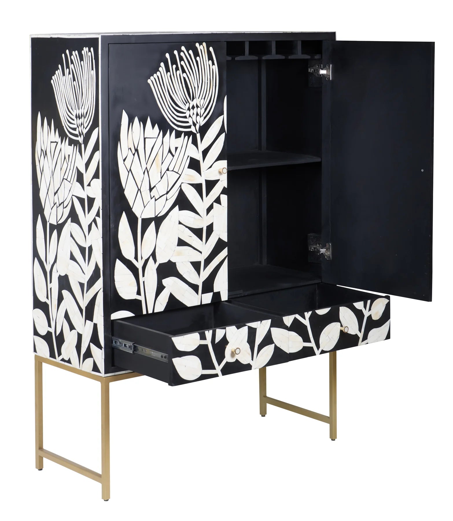 Bone Inlay Bar Cabinet : Protea