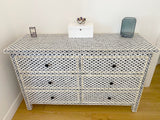 Dyed Bone Inlay 6 Drawer Chest : Moroccan : Grey