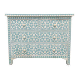 Bone Inlay 4 Drawer Chest : Zelliges : Turquoise