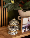 Bone & Brass Moghul Box : Trellis : Black & White