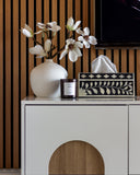 Bone Inlay Tissue Holder : Floral : Black