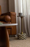 Bone Inlay Accent Table : Tri Square : Grey