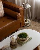 Bone Inlay Accent Table : Tri Square : Grey