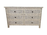 Dyed Bone Inlay 6 Drawer Chest : Moroccan : Grey