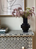 Bone Inlay 2 Drawer Chest : Starburst : Black