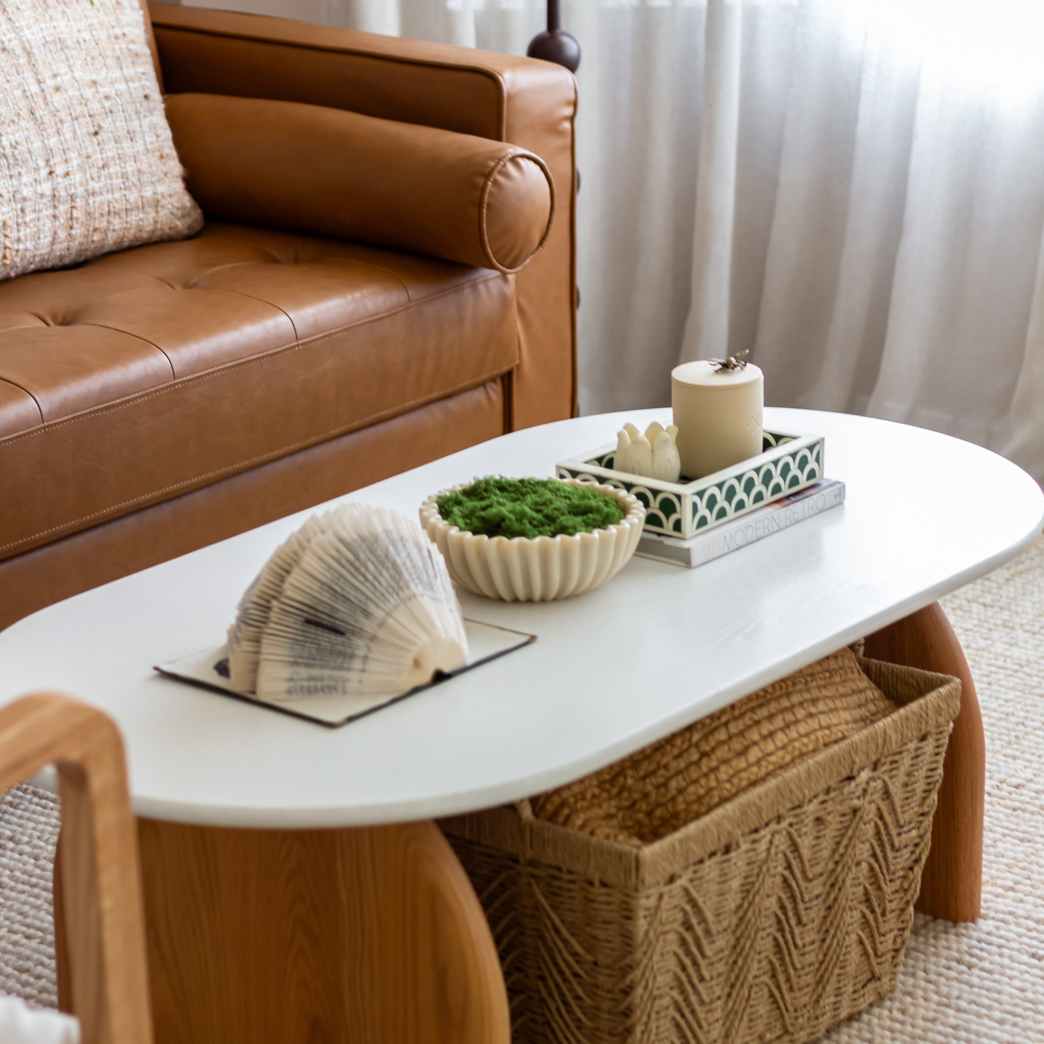 Bone Inlay Mini Tray : Scallop : Sage Green