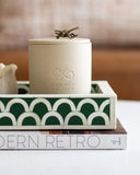 Bone Inlay Mini Tray : Scallop : Sage Green