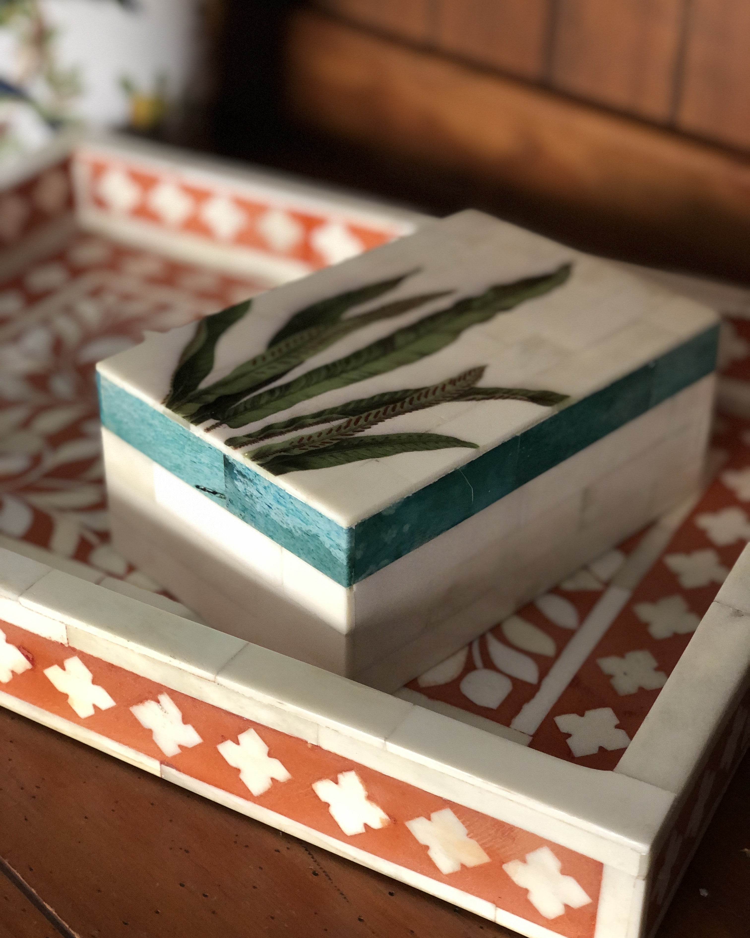 Bone Trinket Box - Fern