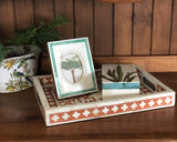Bone Photo Frame : Green Trim