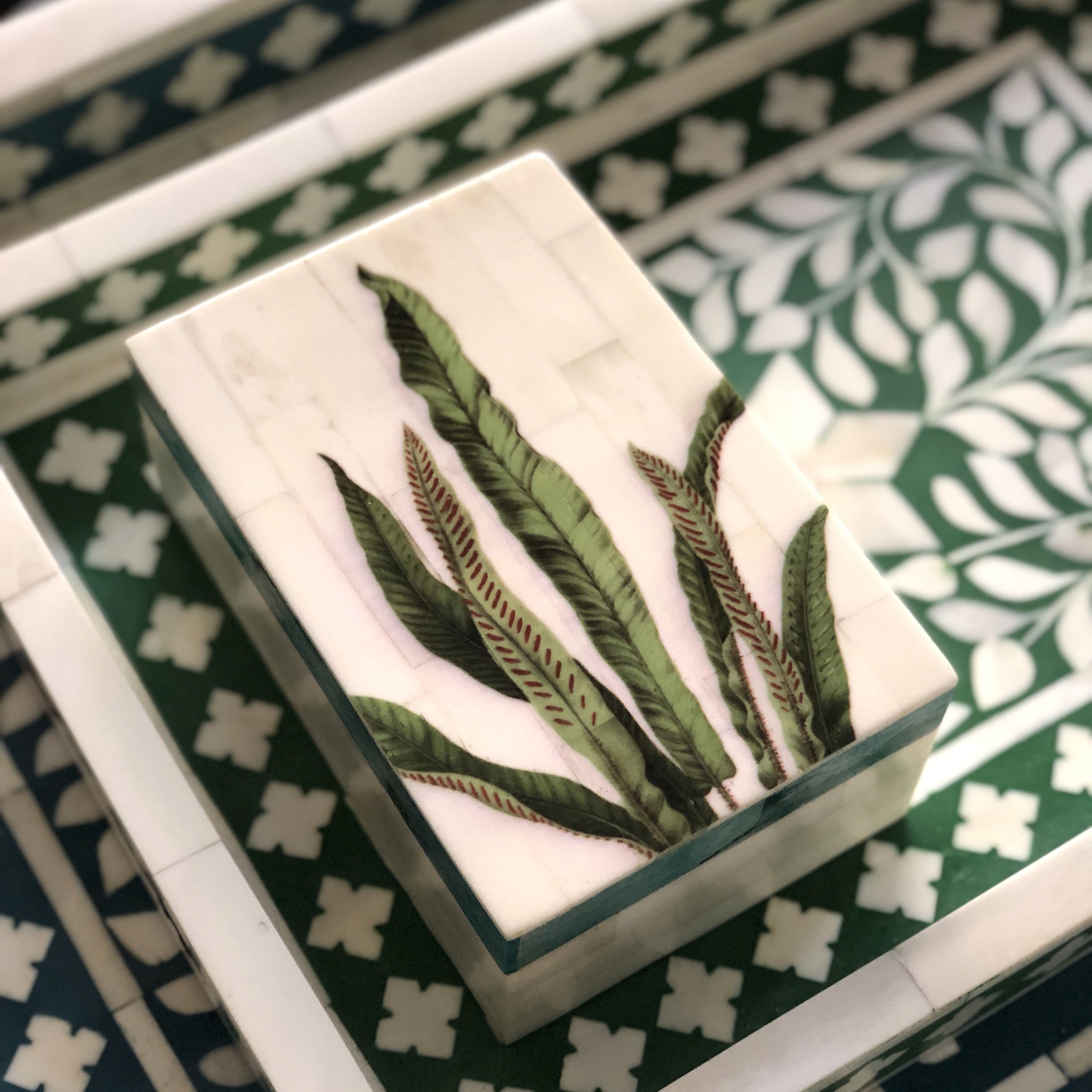 Bone Trinket Box - Fern