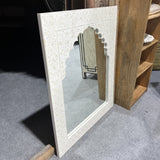Bone Inlay Moghul Arch Mirror : Floral : Cream
