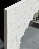 Bone Inlay Moghul Arch Mirror : Floral : Cream