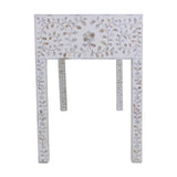 Mother Of Pearl Console : Floral : White