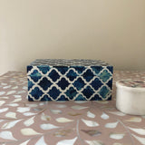 Bone Inlay Box : Moroccan : Blue