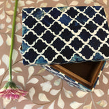 Bone Inlay Box : Moroccan : Blue