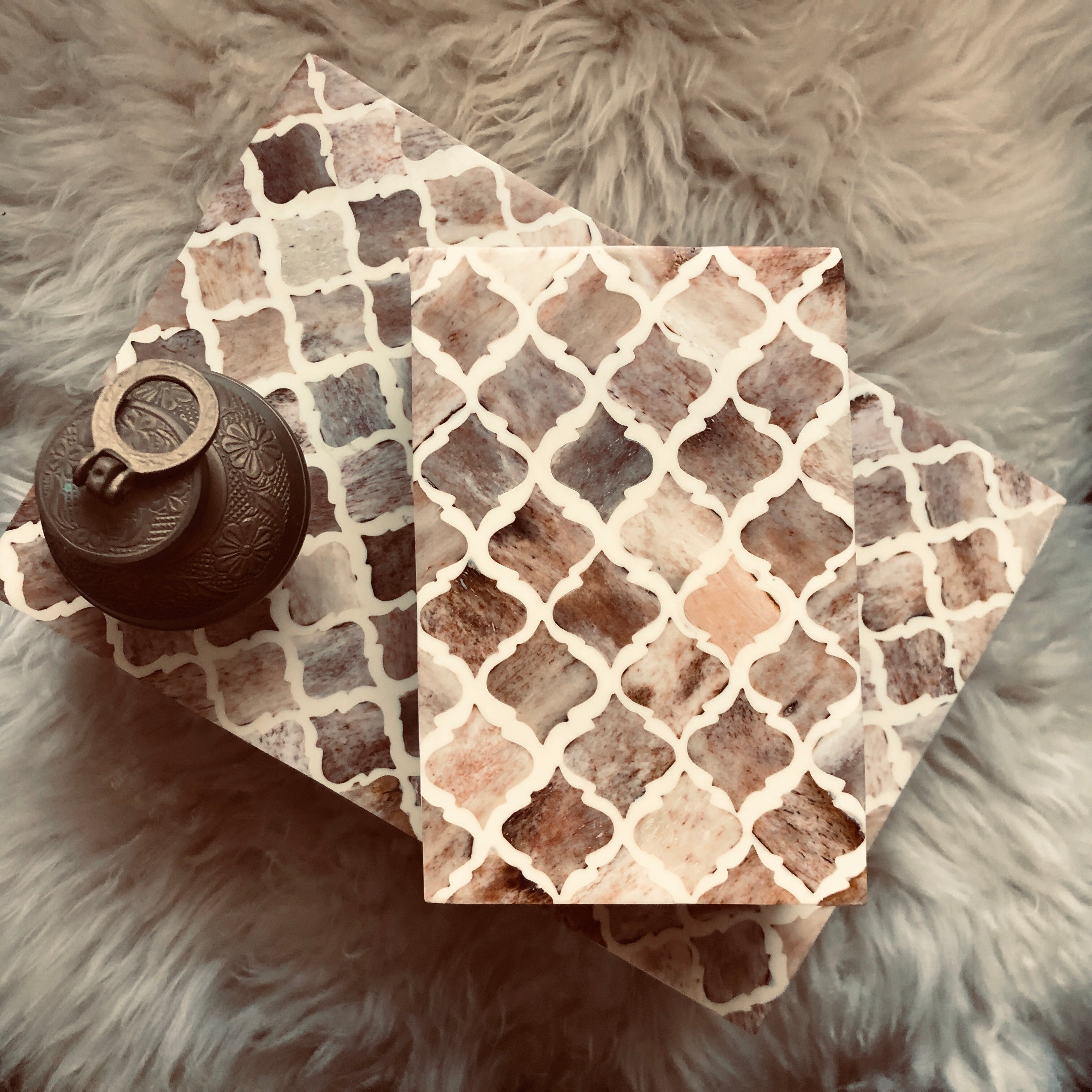 Bone Inlay Box : Moroccan : Mocha Mousse