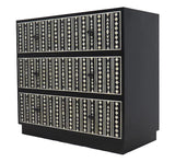 Bone Inlay 3 Drawer Chest : Delta : Black