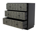Bone Inlay 3 Drawer Chest : Delta : Black