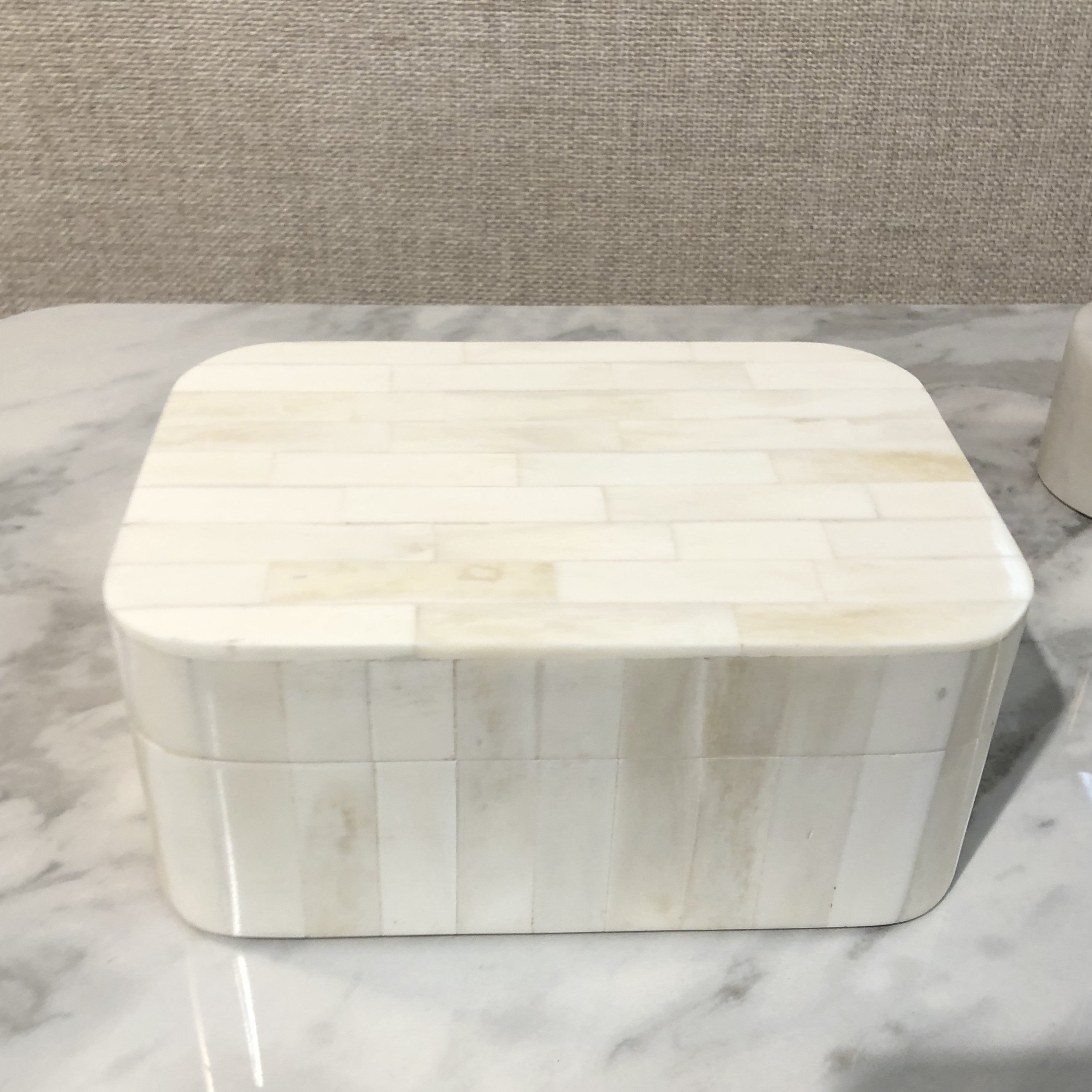 Bone Inlay Box with Rounded Corners : Brickwork : Natural