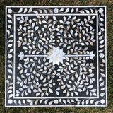 Mother of Pearl Inlay 3 Drawer Bedside Chest in Black