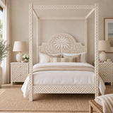 Bone or Mother of Pearl Inlay Post Bed : Custom Details : Colour of Choice